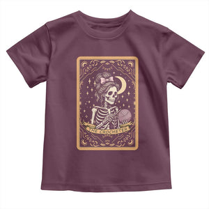 The Crocheter Skeleton Toddler T Shirt Crochet Lover Gift Tarot Card Graphic TS12 Maroon Print Your Wear
