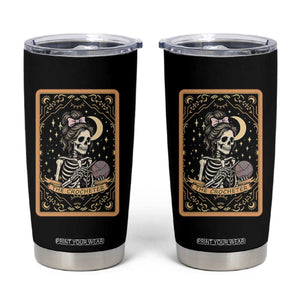 The Crocheter Skeleton Tumbler Cup Crochet Lover Gift Tarot Card Graphic TS12 Black Print Your Wear