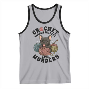 French Bulldog Tank Top Crochet Makes Me Feel Less Murdery TS12 Athletic Heather Black Print Your Wear