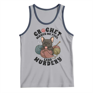 French Bulldog Tank Top Crochet Makes Me Feel Less Murdery TS12 Athletic Heather Navy Print Your Wear