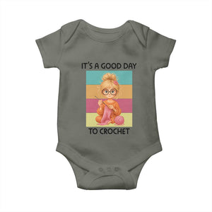 Its A Good Day To Crochet Baby Onesie Crochet Mom Gift TS12 Military Green Print Your Wear