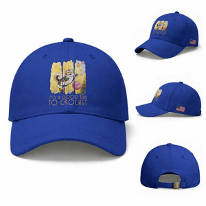 It’s A Good Day To Crochet Baseball Cap Cute Cat Chasing Yarn TS12 Baseball Cap Universal Fit Royal Blue Print Your Wear
