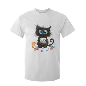 Funny Cat Crochet Lover T Shirt For Kid Its Fine I am Fine Everything Is Fine TS12 White Print Your Wear