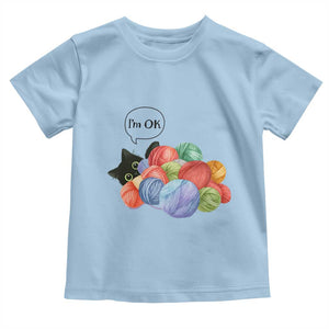 Im OK Toddler T Shirt Cat Tangled In Yarn Funny Crochet Gift TS12 Light Blue Print Your Wear