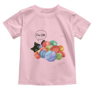 Im OK Toddler T Shirt Cat Tangled In Yarn Funny Crochet Gift TS12 Light Pink Print Your Wear