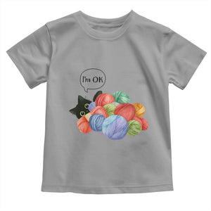 Im OK Toddler T Shirt Cat Tangled In Yarn Funny Crochet Gift TS12 Sport Gray Print Your Wear