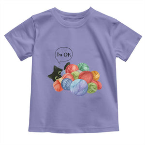 Im OK Toddler T Shirt Cat Tangled In Yarn Funny Crochet Gift TS12 Violet Print Your Wear