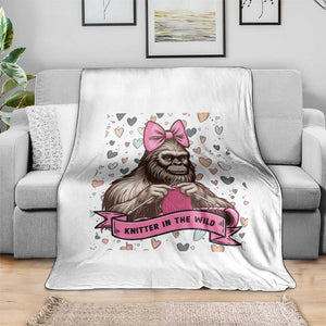 Funny Bigfoot Knitting Throw Blanket Knitter In The Wild TS12 Print Your Wear