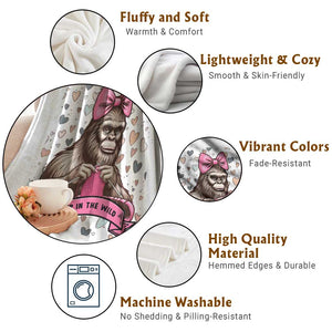 Funny Bigfoot Knitting Throw Blanket Knitter In The Wild TS12 Print Your Wear