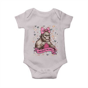 Funny Bigfoot Knitting Baby Onesie Knitter In The Wild TS12 Ice Gray Print Your Wear