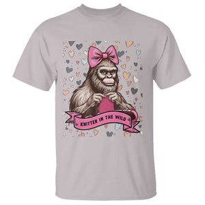 Funny Bigfoot Knitting T Shirt Knitter In The Wild TS12 Ice Gray Print Your Wear