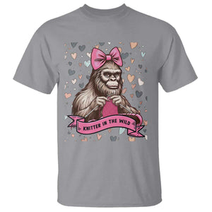 Funny Bigfoot Knitting T Shirt Knitter In The Wild TS12 Sport Gray Print Your Wear