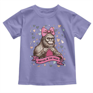 Funny Bigfoot Knitting Toddler T Shirt Knitter In The Wild TS12 Violet Print Your Wear