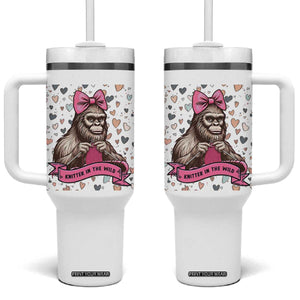 Funny Bigfoot Knitting Tumbler With Handle Knitter In The Wild TS12 One Size: 40 oz White Print Your Wear