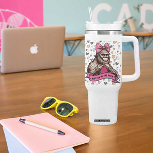 Funny Bigfoot Knitting Tumbler With Handle Knitter In The Wild TS12 Print Your Wear