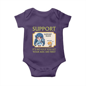 Support Main Funny Gaming Quote Baby Onesie Its No KS If You Let Your ADC Die First TS12 Purple Print Your Wear