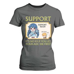 Support Main Funny Gaming Quote T Shirt For Women Its No KS If You Let Your ADC Die First TS12 Dark Heather Print Your Wear