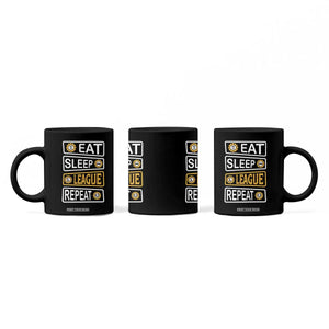 Funny Eat Sleep League Repeat Coffee Mug Gaming Quote Gift For Gamer TS12 Print Your Wear
