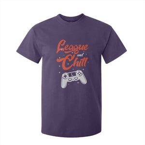 League And Chill T Shirt For Kid Funny Gaming Quote Gift For Gamer TS12 Purple Print Your Wear