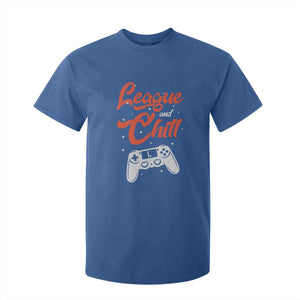 League And Chill T Shirt For Kid Funny Gaming Quote Gift For Gamer TS12 Royal Blue Print Your Wear