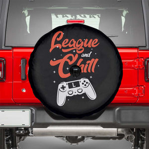 League And Chill Spare Tire Cover Funny Gaming Quote Gift For Gamer TS12 Black Print Your Wear