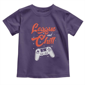 League And Chill Toddler T Shirt Funny Gaming Quote Gift For Gamer TS12 Purple Print Your Wear