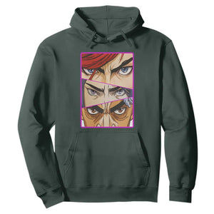 Futuristic Legends Anime Eyes Hoodie Gift For League Gamer Fans TS12 Dark Forest Green Print Your Wear
