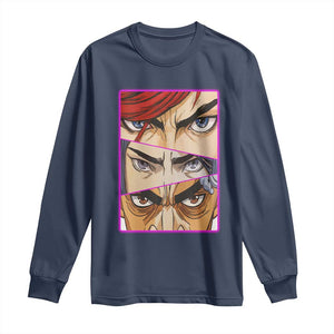 Futuristic Legends Anime Eyes Long Sleeve Shirt Gift For League Gamer Fans TS12 Navy Print Your Wear
