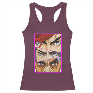 Futuristic Legends Anime Eyes Racerback Tank Top Gift For League Gamer Fans TS12 Maroon Print Your Wear