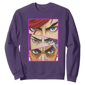 Futuristic Legends Anime Eyes Sweatshirt Gift For League Gamer Fans TS12 Purple Print Your Wear