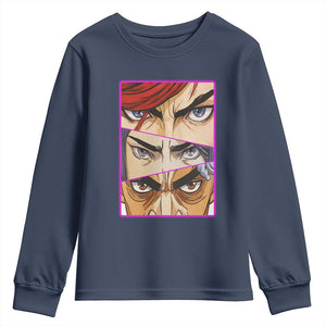 Futuristic Legends Anime Eyes Youth Sweatshirt Gift For League Gamer Fans TS12 Navy Print Your Wear