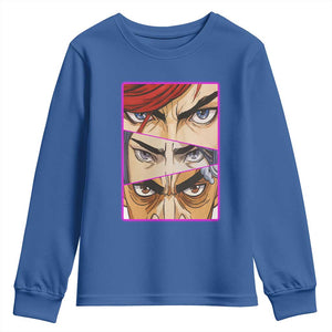Futuristic Legends Anime Eyes Youth Sweatshirt Gift For League Gamer Fans TS12 Royal Blue Print Your Wear