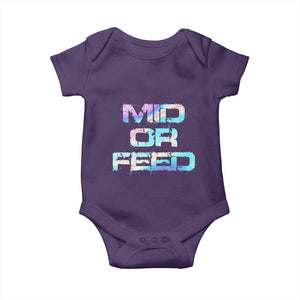 Mid Or Feed Iridescent Effect Baby Onesie Funny Game Lover Gift TS12 Purple Print Your Wear