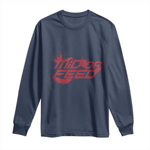Mid Or Feed Holographic Witch Hat Long Sleeve Shirt Funny Game Lover Gift TS12 Navy Print Your Wear