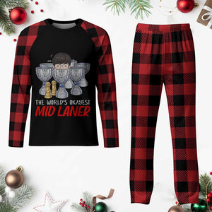 Worlds Okayest Mid Laner Plaid Pajama Set Funny Game Lover Gift TS12 Buffalo Plaid Print Your Wear