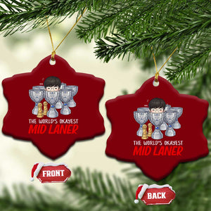 Worlds Okayest Mid Laner Ceramic Ornament Funny Game Lover Gift TS12 Print Your Wear