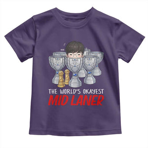 Worlds Okayest Mid Laner Toddler T Shirt Funny Game Lover Gift TS12 Purple Print Your Wear