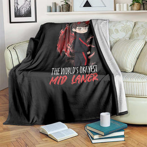 Worlds Okayest Mid Laner Throw Blanket Funny Gift For Gamer TS12 Print Your Wear