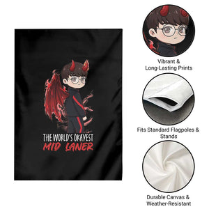 Worlds Okayest Mid Laner Garden Flag Funny Gift For Gamer TS12 Print Your Wear