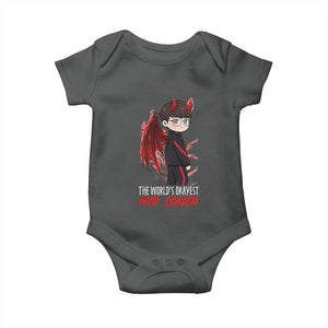 Worlds Okayest Mid Laner Baby Onesie Funny Gift For Gamer TS12 Dark Heather Print Your Wear