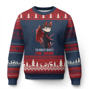 Worlds Okayest Mid Laner Ugly Christmas Sweater Funny Gift For Gamer TS12 Navy Red Print Your Wear