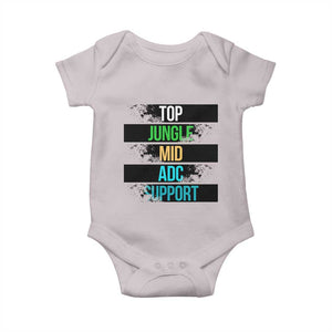 Gaming Humor 5 Roles Baby Onesie Quote For Gamer Lovers TS12 Ice Gray Print Your Wear