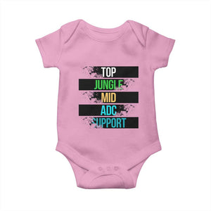 Gaming Humor 5 Roles Baby Onesie Quote For Gamer Lovers TS12 Light Pink Print Your Wear