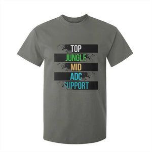 Gaming Humor 5 Roles T Shirt For Kid Quote For Gamer Lovers TS12 Military Green Print Your Wear
