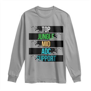 Gaming Humor 5 Roles Long Sleeve Shirt Quote For Gamer Lovers TS12 Sport Gray Print Your Wear