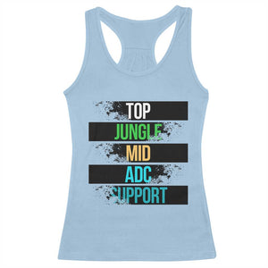 Gaming Humor 5 Roles Racerback Tank Top Quote For Gamer Lovers TS12 Light Blue Print Your Wear