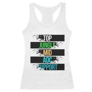 Gaming Humor 5 Roles Racerback Tank Top Quote For Gamer Lovers TS12 White Print Your Wear