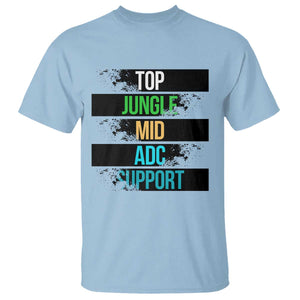 Gaming Humor 5 Roles T Shirt Quote For Gamer Lovers TS12 Light Blue Print Your Wear