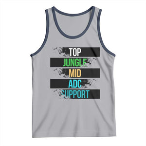 Gaming Humor 5 Roles Tank Top Quote For Gamer Lovers TS12 Athletic Heather Navy Print Your Wear
