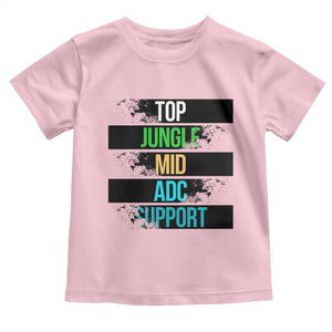 Gaming Humor 5 Roles Toddler T Shirt Quote For Gamer Lovers TS12 Light Pink Print Your Wear